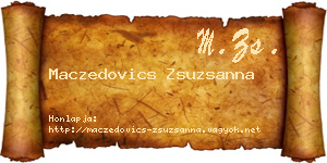 Maczedovics Zsuzsanna névjegykártya